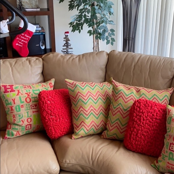 NewTwo burlap Christmas pillow covers 18x18 zipper - Picture 7 of 7